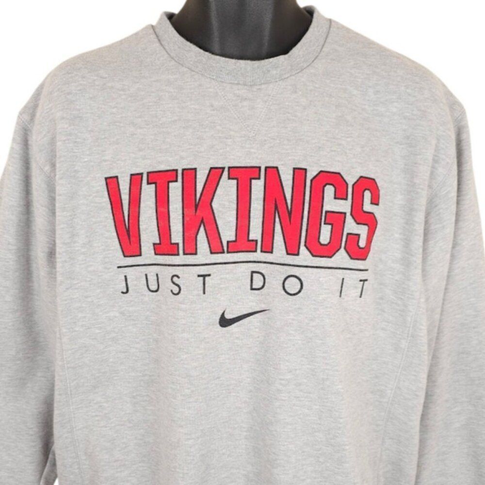 Wisconsin Vikings Sweatshirt Mens Size XL Gray Nike Just Do It Swoosh